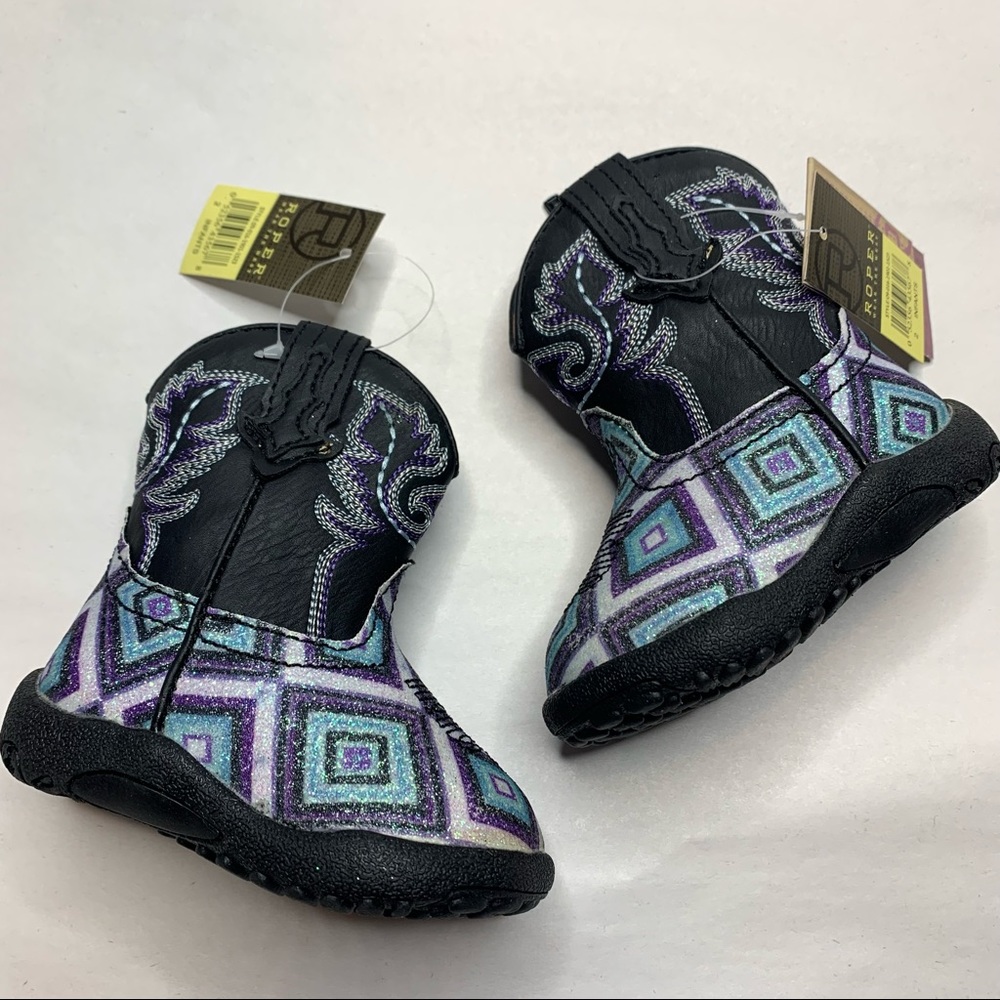 Roper Geometric Glitter Cowboy Western Boots